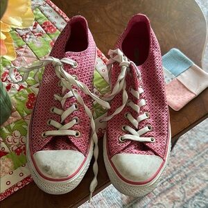 Converse AllStars Vintage Pink Sparkle Canvas Sneakers Women’s Size 10